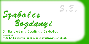 szabolcs bogdanyi business card